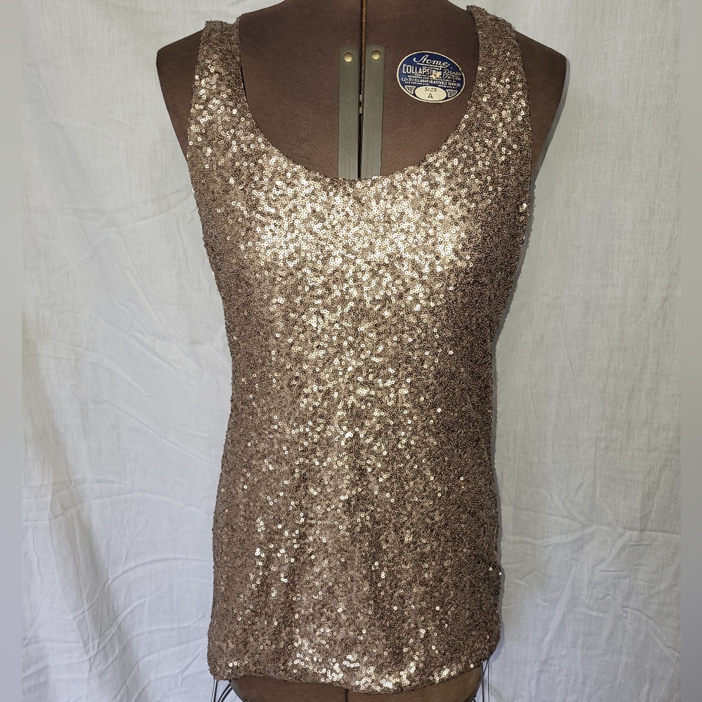 Guess Bronze Sequin Tank Top Size Medium
